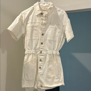 White Button-Up Romper